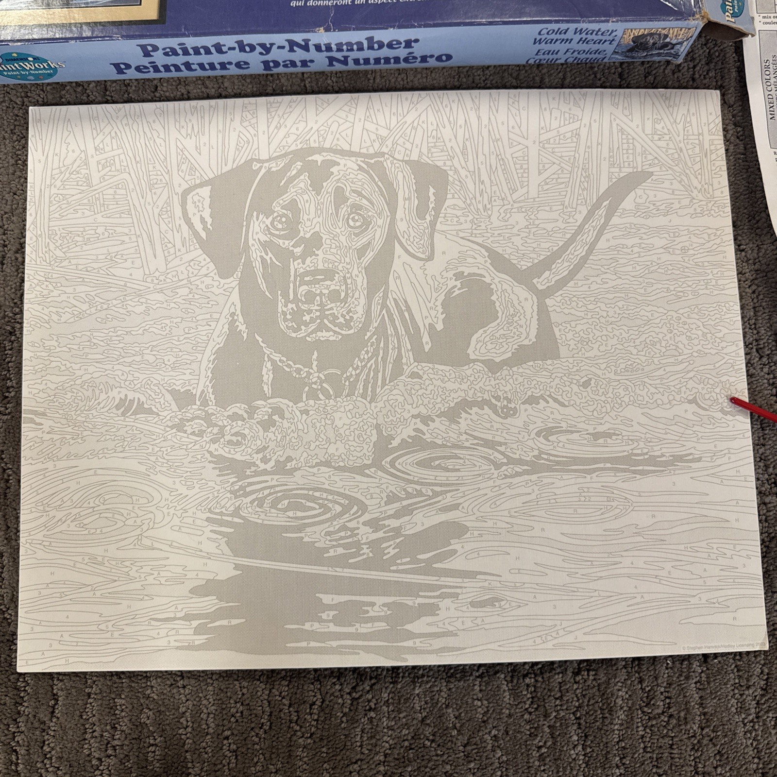 New Dimensions Black Lab Retriever Cold Water Warm Heart PBN paint by number Kit