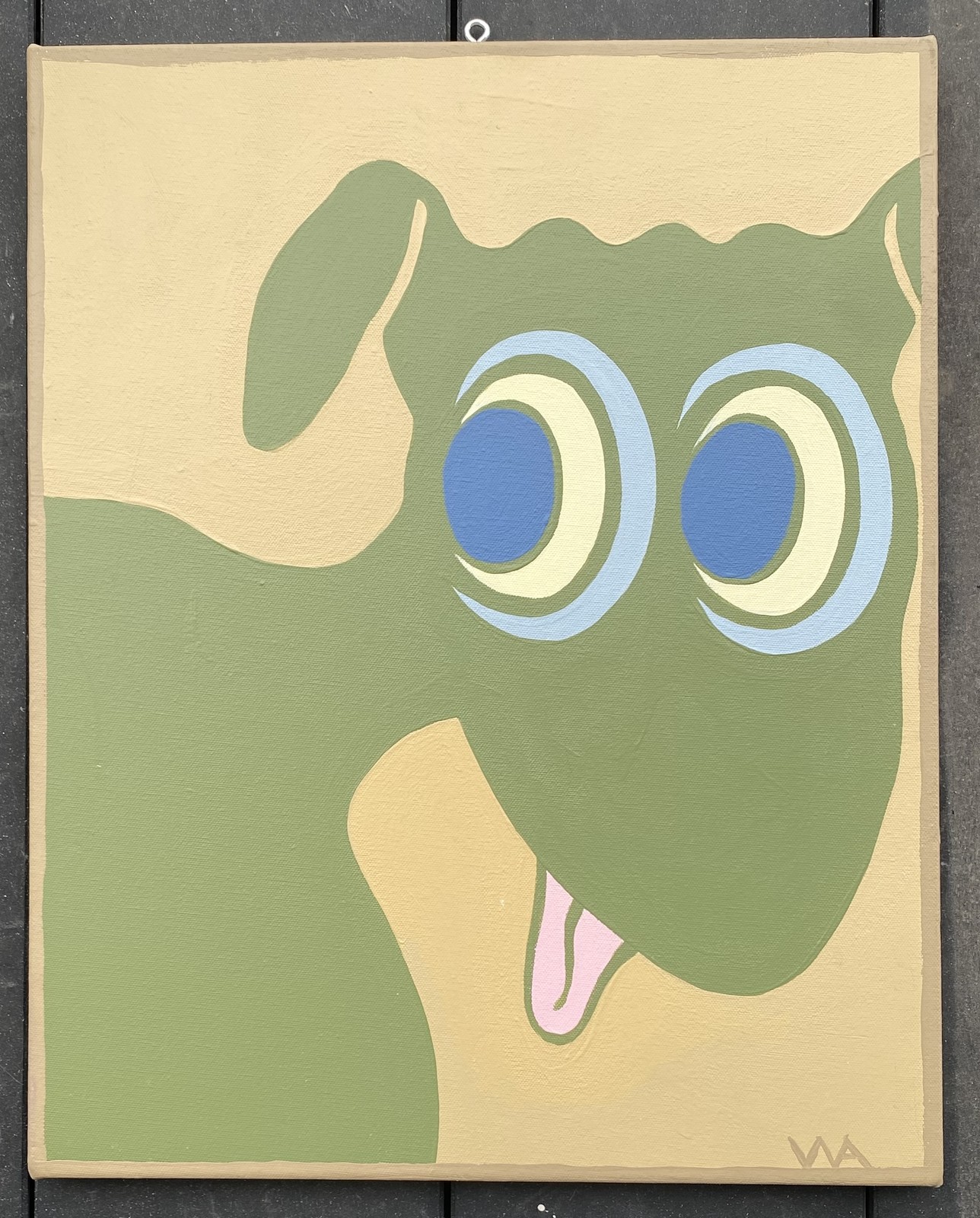 SALE Original Acrylic Painting Signed WaltersDogs #534- Walter Salas-Humara 2010
