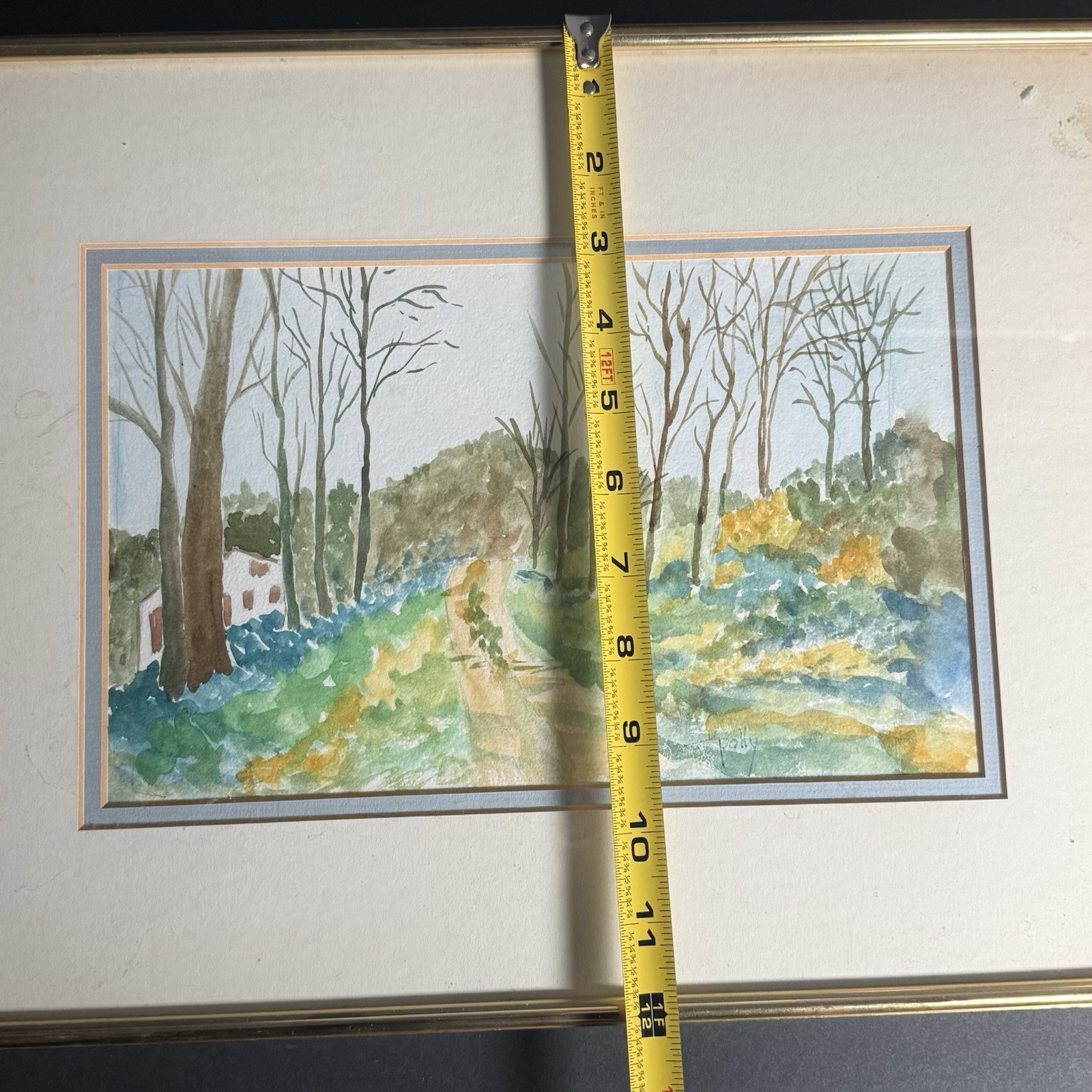 Watercolor Painting Signed Polly Fall In The Hudson Valley Series 11 16×12 Read