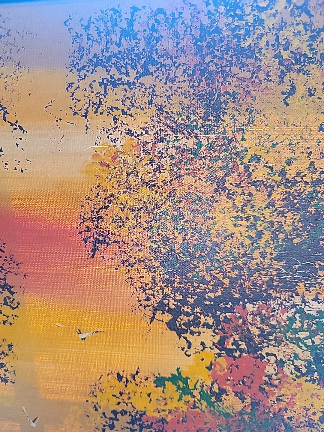 Autumn Fall Foliage Trees Nature Sunset C. Roberts Signed Oil Painting MCM READ