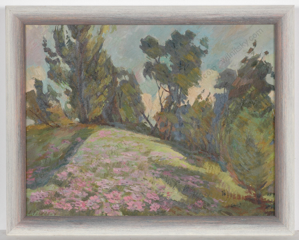 Anatoli Vaskevich (b.1936) «Blooming Lawn», Oil Painting, 1960s