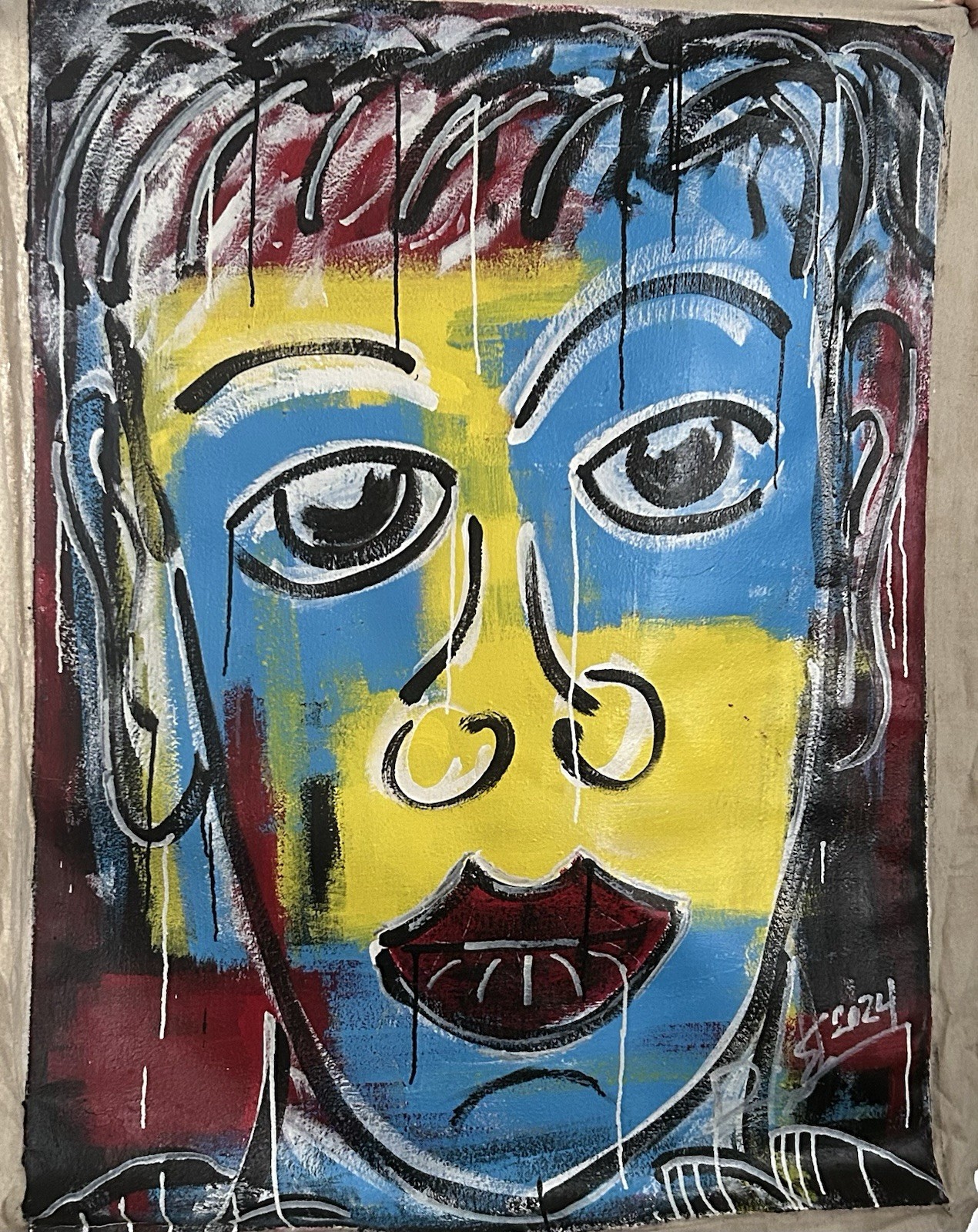 Contemporary Portrait Acrylic Canvas 48×36 Modern Art