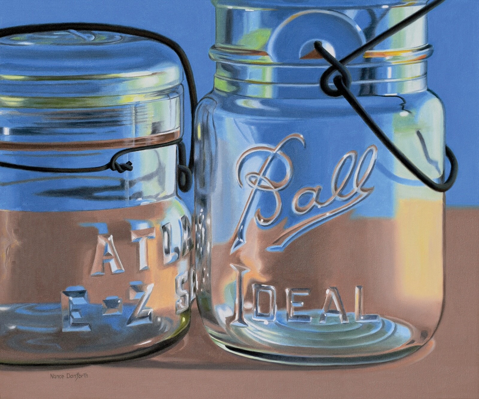 DANFORTH Ideal Jars, 20×24 realistic original still life oil painting