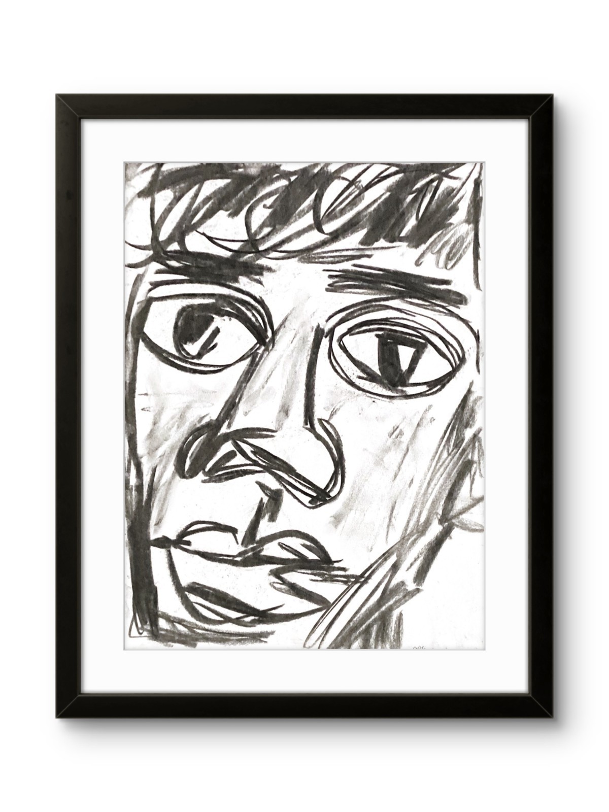 Neo Expressionism Black Man Face Figure Person Bold Sketch Original Art 11×14