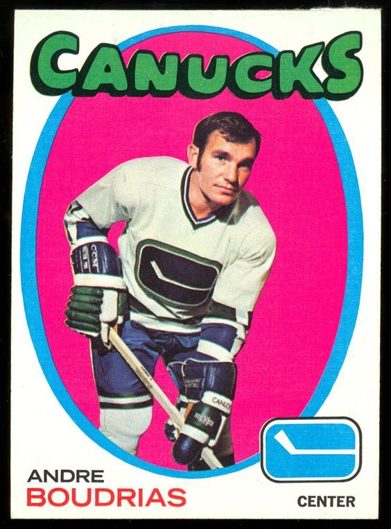 Andre Boudrias hockey card OPC painting 1971-72 #12 canvas framed O-Pee Chee