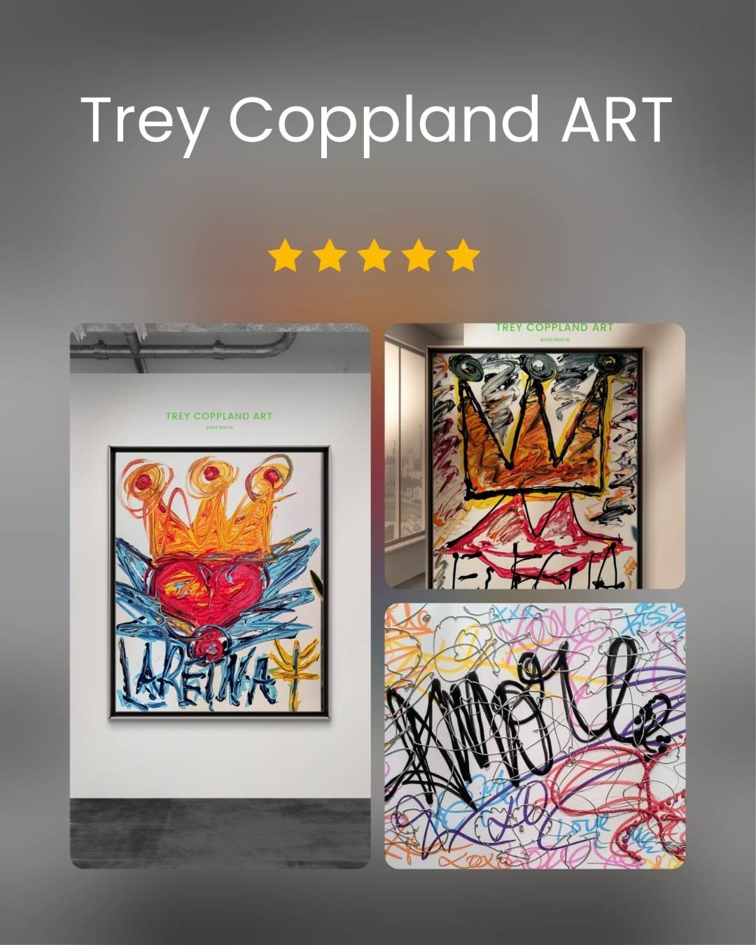 Everybody, Trey Coppland. Abstract Acrylic24+36 inches, painting Signed OOAK