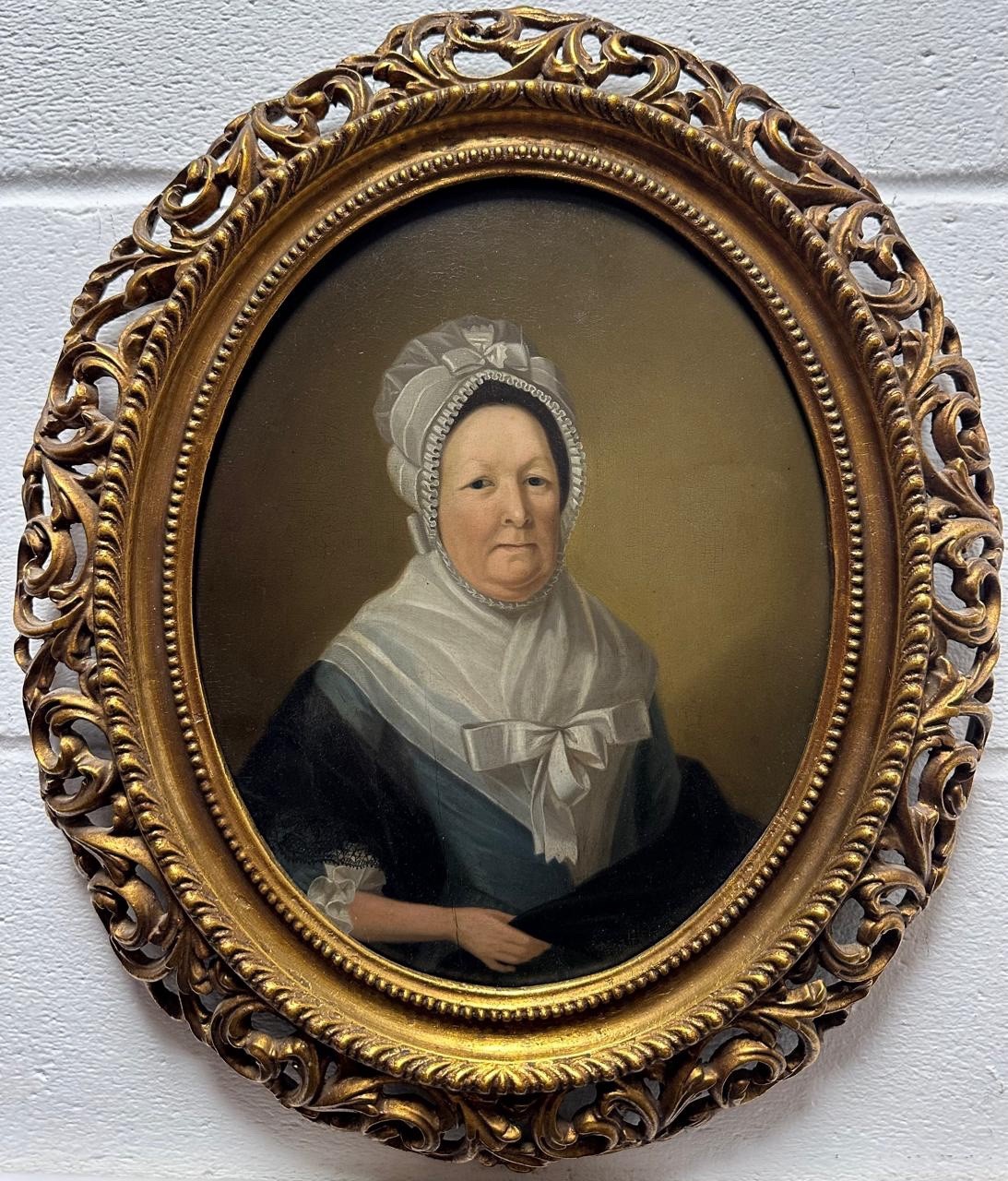 Antique Painting ( 18TH Cen-ry) : Portrait Of Anne Harding , Oil On Panel , 1787
