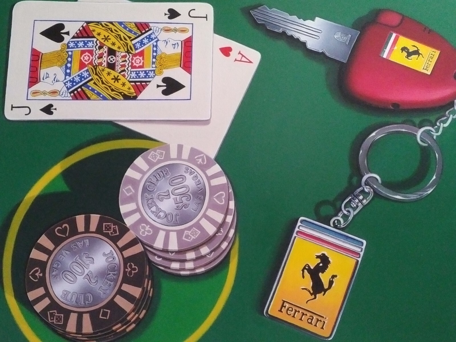 Blackjack – Ralph Stearns – Original Oil Painting Photorealism – Ferrari – Poker