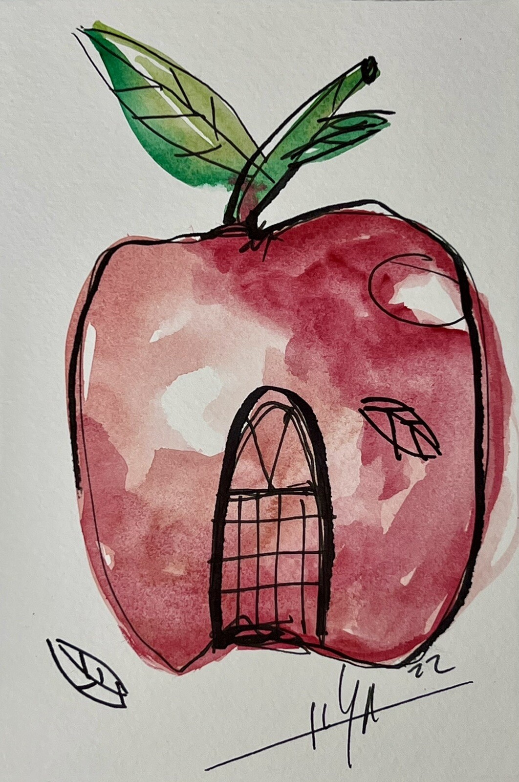 ORIGINAL PAINTING INK/WATERCOLOR ON CANSON PAPER 4”x6”CUBAN ART By LISA.