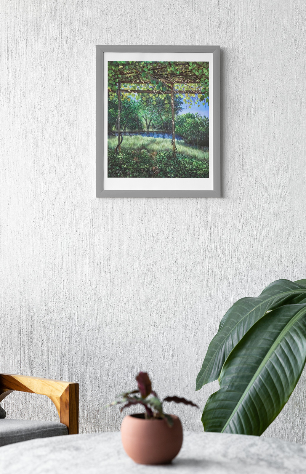 Summer Freshness: Grape Arbor Wall Art–Great Housewarming Gift-Beautify Décor.