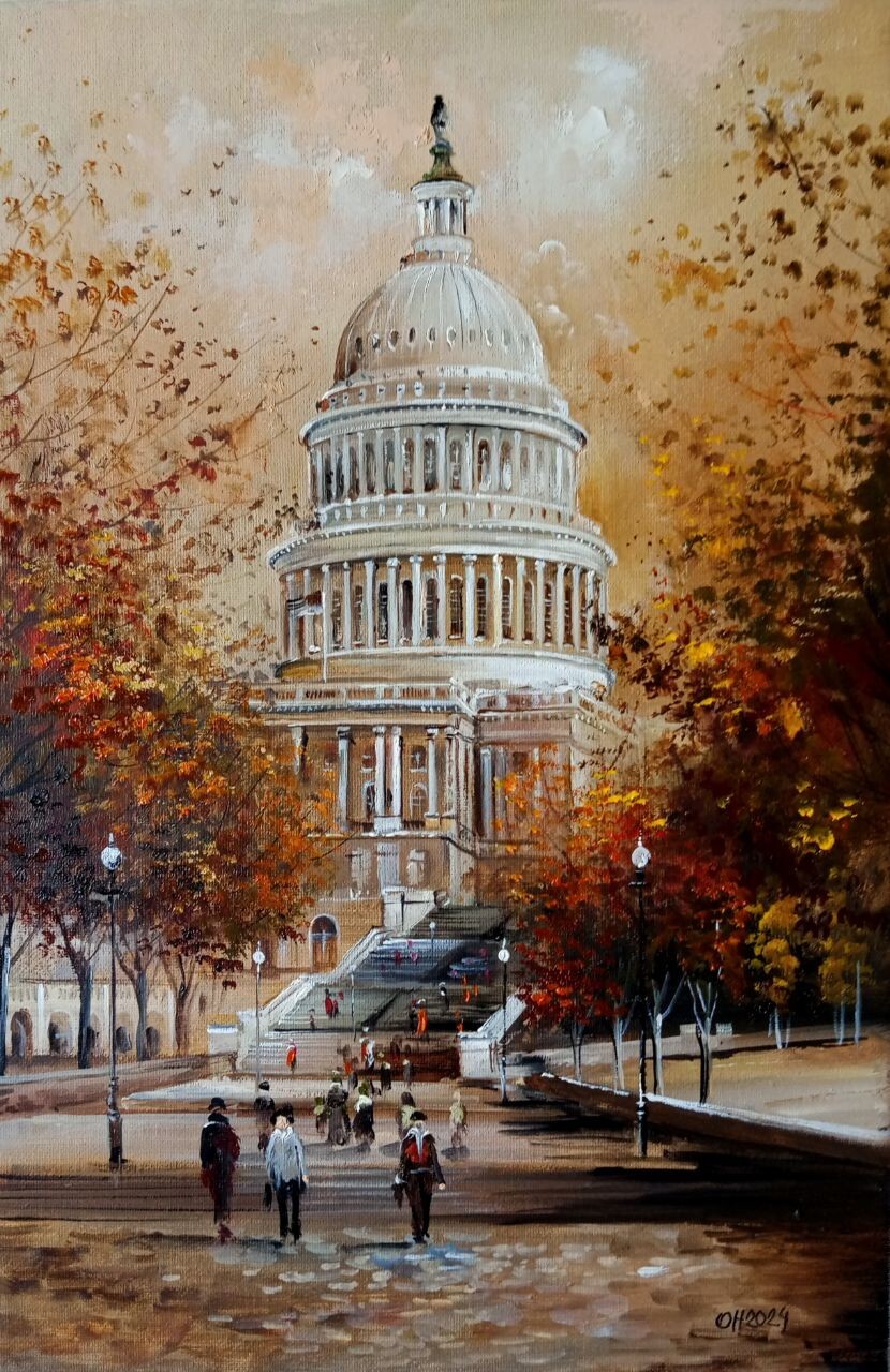 Painting «Capitol»/Collection/oil/painting/handwork/Canvas