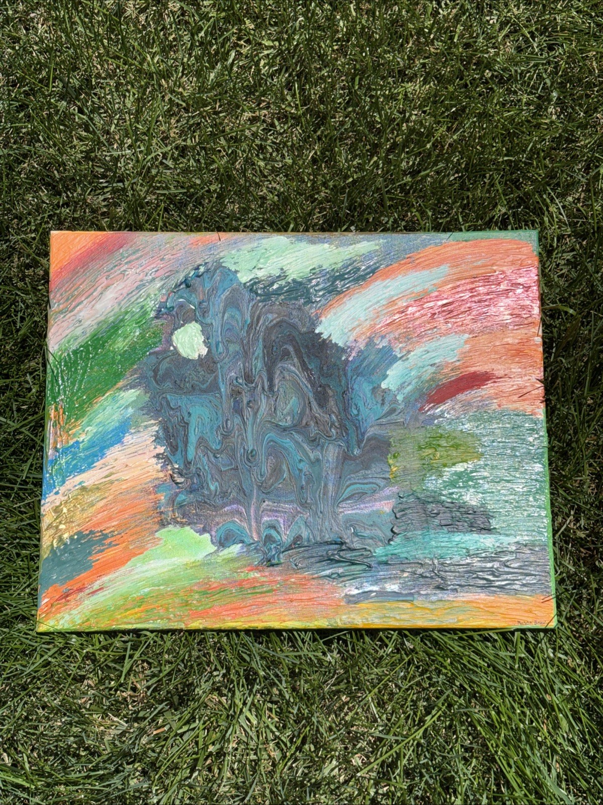 Abstract Acrylic Painting 16×20 Inches Multi Color On Canvas Original Art