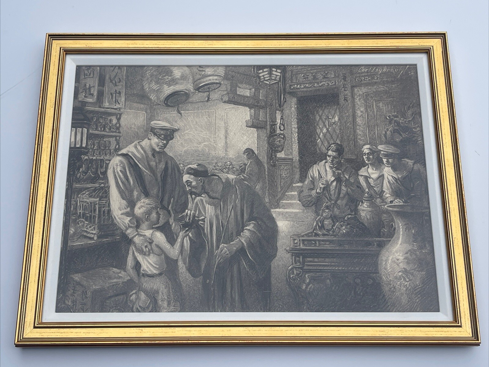 CARL LAGERQUIST PAINTING ILLUSTRATION DRAWING MASTER ART DECO PORTRAIT OPIUM DEN