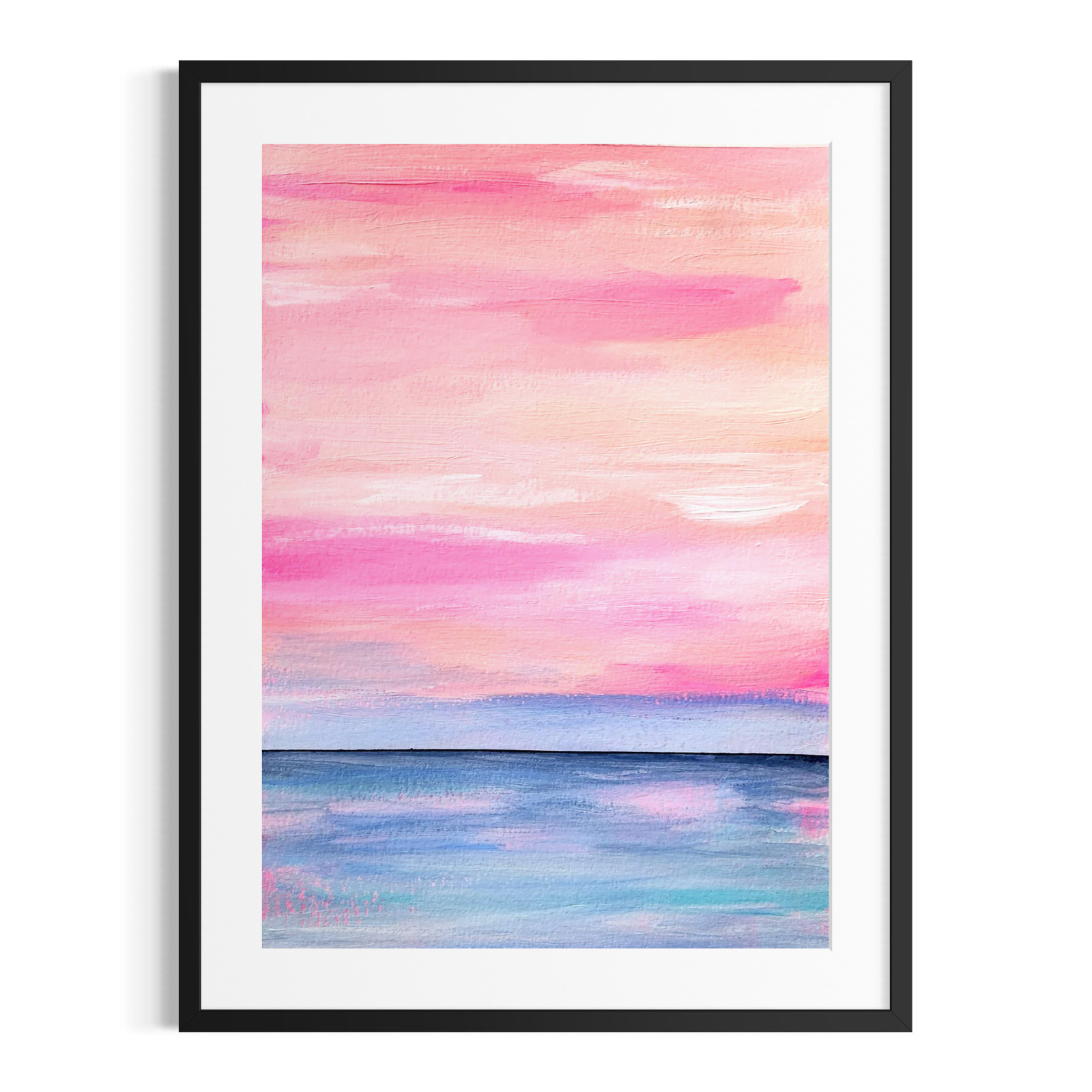 Abstract Ocean Sunset Expressionism Painting 9×12 Original Signed Paper