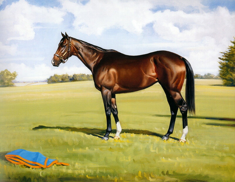 Horse Steed Race Animals Oil painting Wall art Giclee Printed on Canvas P425