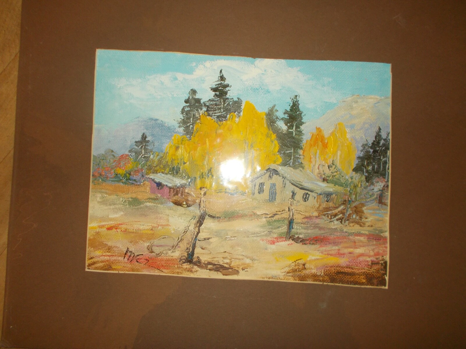 Inez Tatum Cabin in Fall Oil Paintings 11″ X 8.5″
