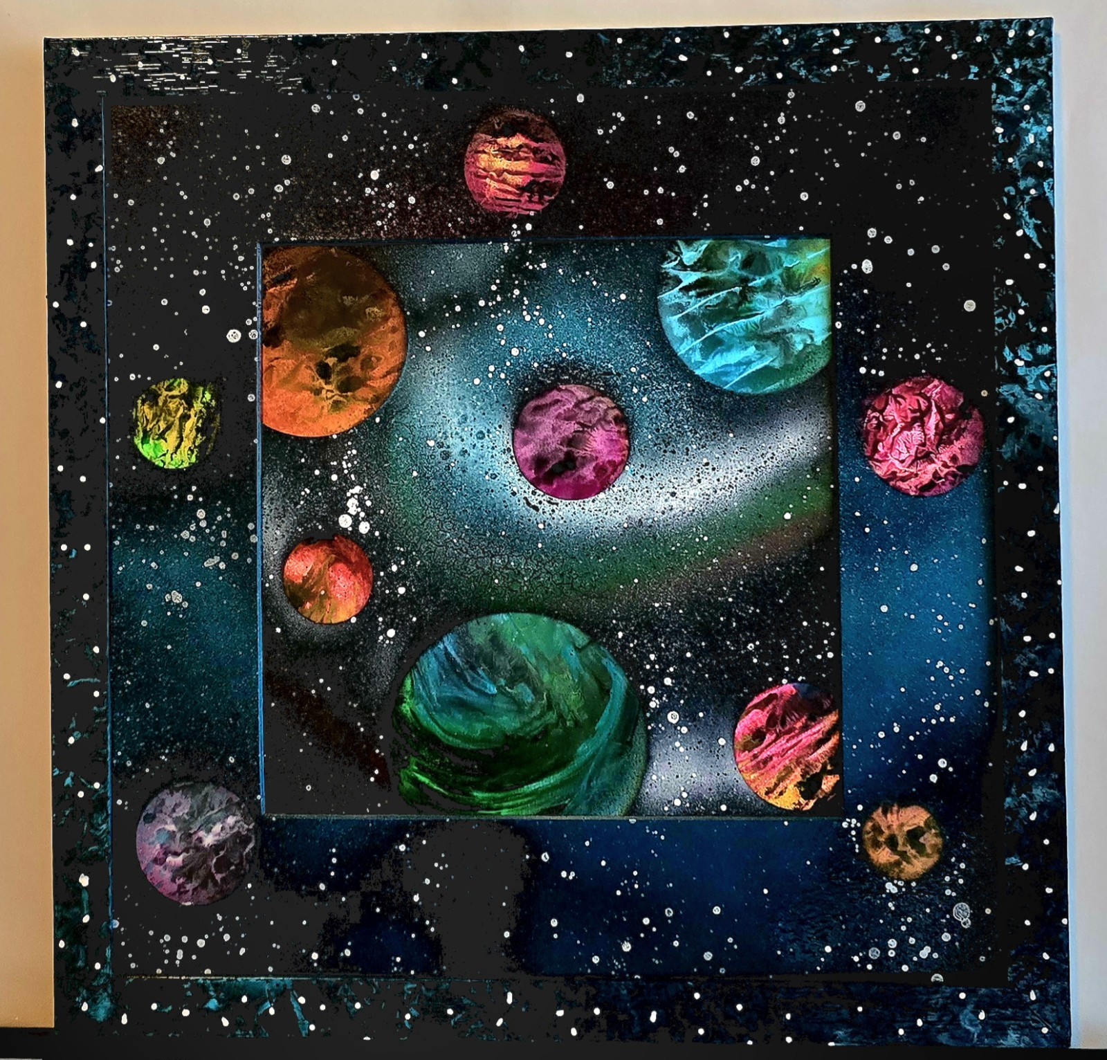 12″ X 12″ Original Painting , Alignment Of The Planets
