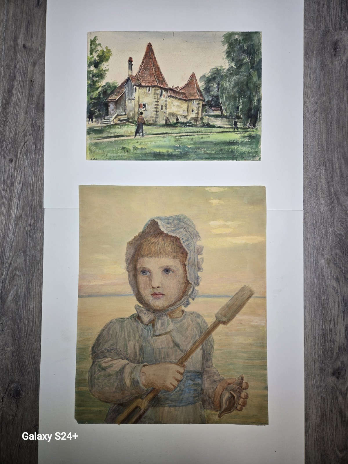 (2) World War ll era Watercolors Artist Hermann Bauerle