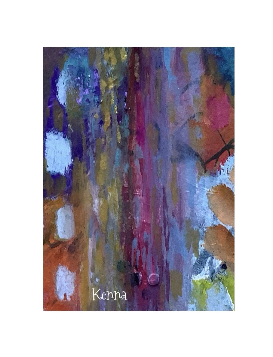 ACEO By Kenna Original Painting Abstract 2.5” X 3.5” Signed ÀTC