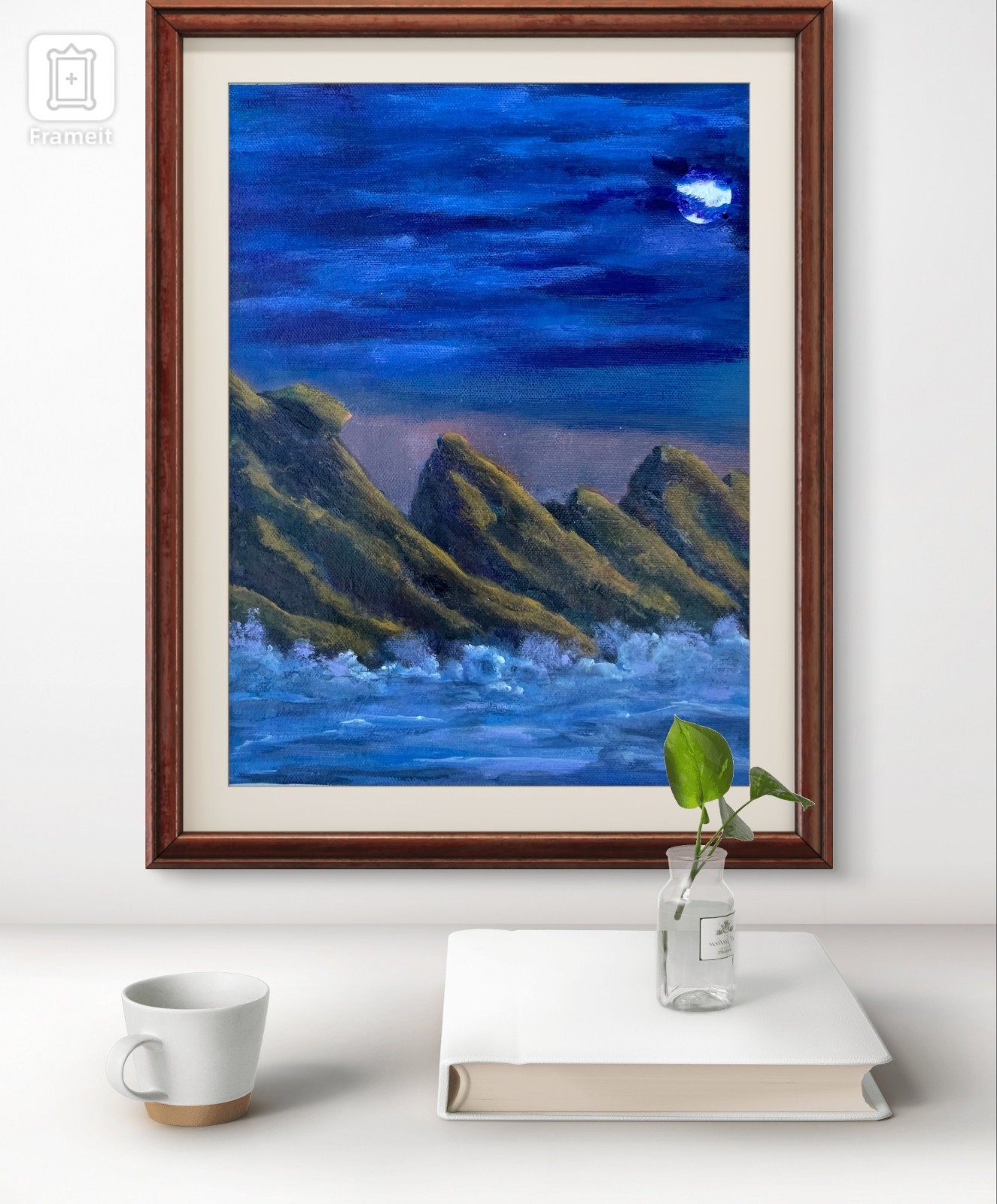 Original Art «Rocky Sundown» 9×12 Canvas – Colorful Modern Art Acrylic Painting
