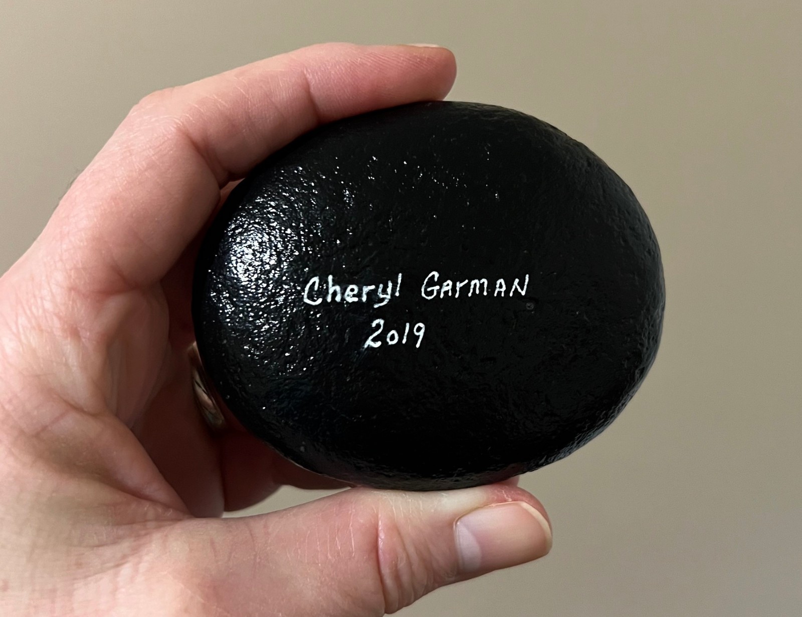 Original Pointillism Dot Painted Stone Rock Pigeon by Cheryl Andrade