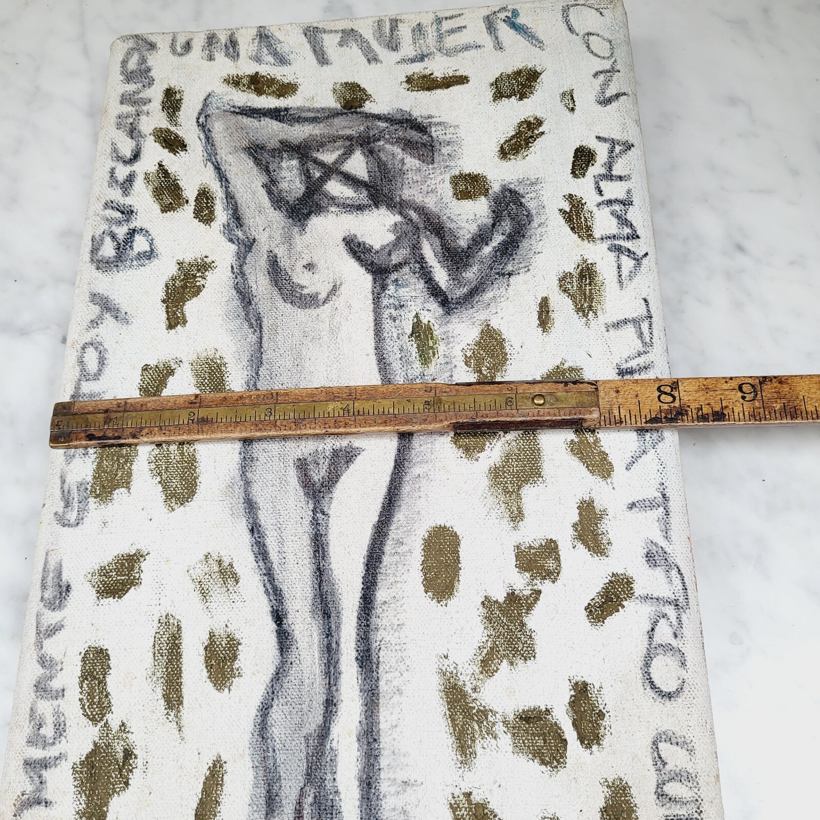 RARE Vintage Latin Modern Venezuelan Abstract Nude Painting Carlos Jose MOLINA
