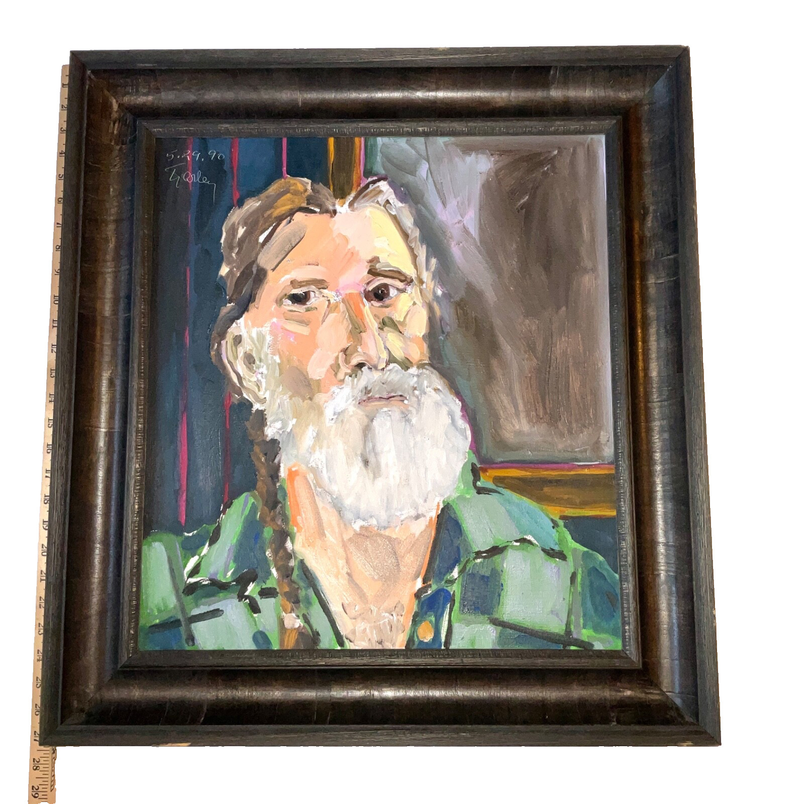 Expressionist modernist man male portrait original painting beard by Harley