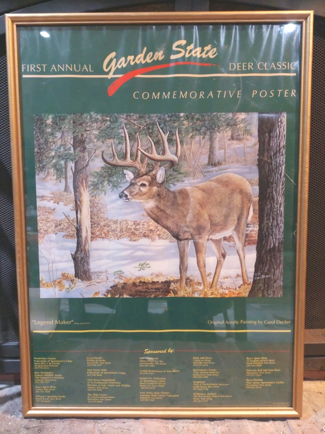 Garden State Deer Classic 1989 First Commemorative Poster NJ artist Carol Decker