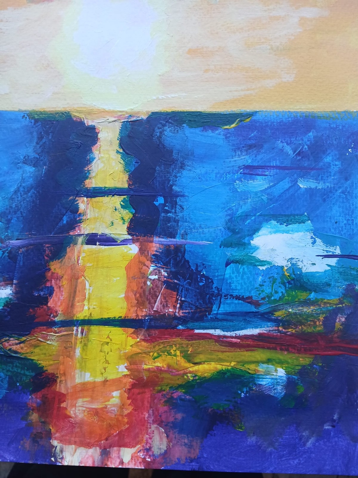 Impressionistic/Abstract Sunlit Days 11X14 Handmade Signed Colorful Art Painting