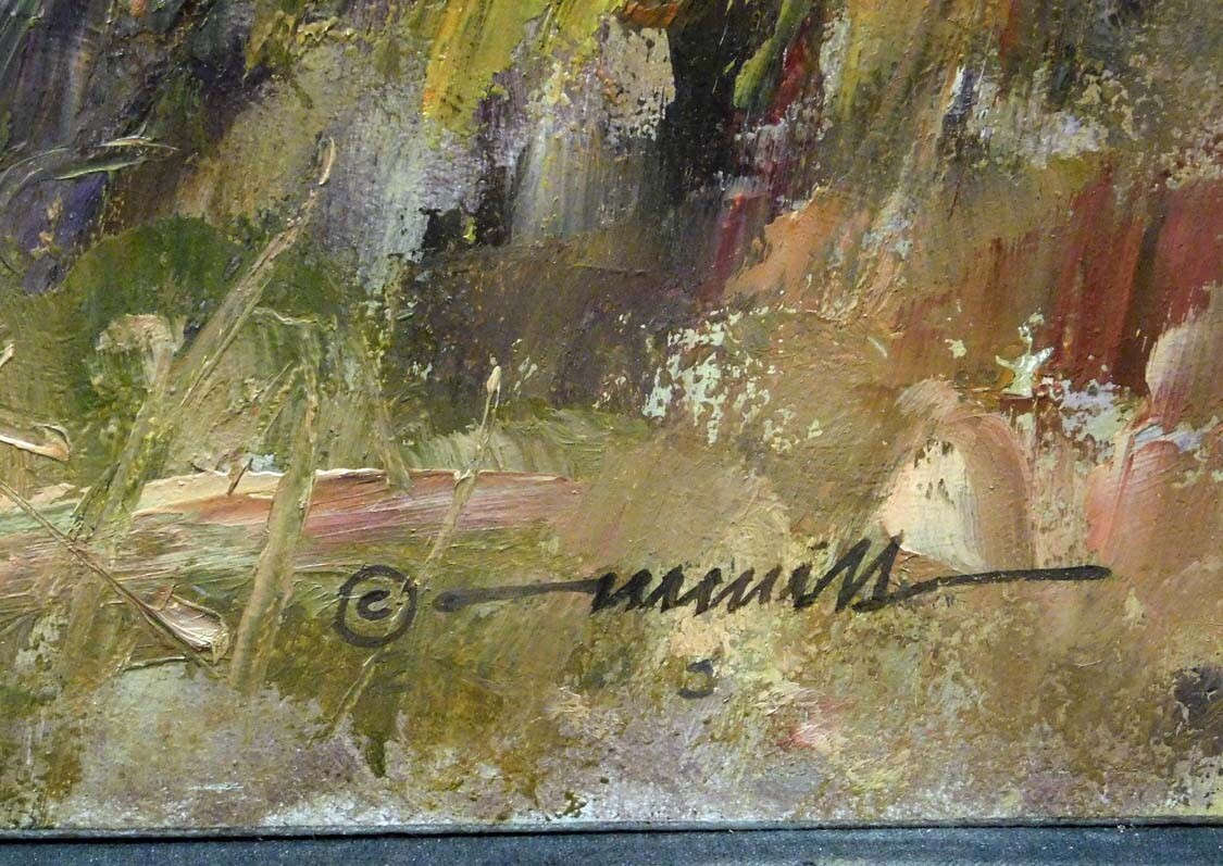 Dave Merrill «Battle Field» unframed Original Oil Hand Signed elk Make an Offer