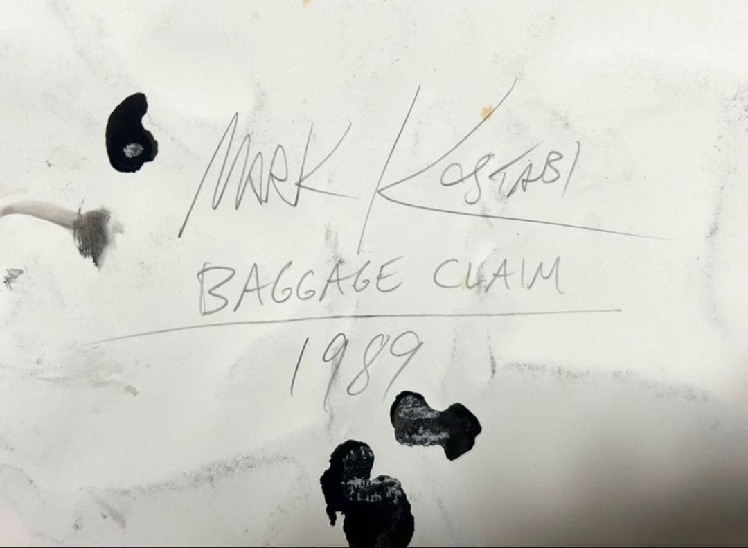 MARK KOSTABI BAGGAGE CLAIM 1989 Signed Sheet Only Rare Vintage Collectible Art