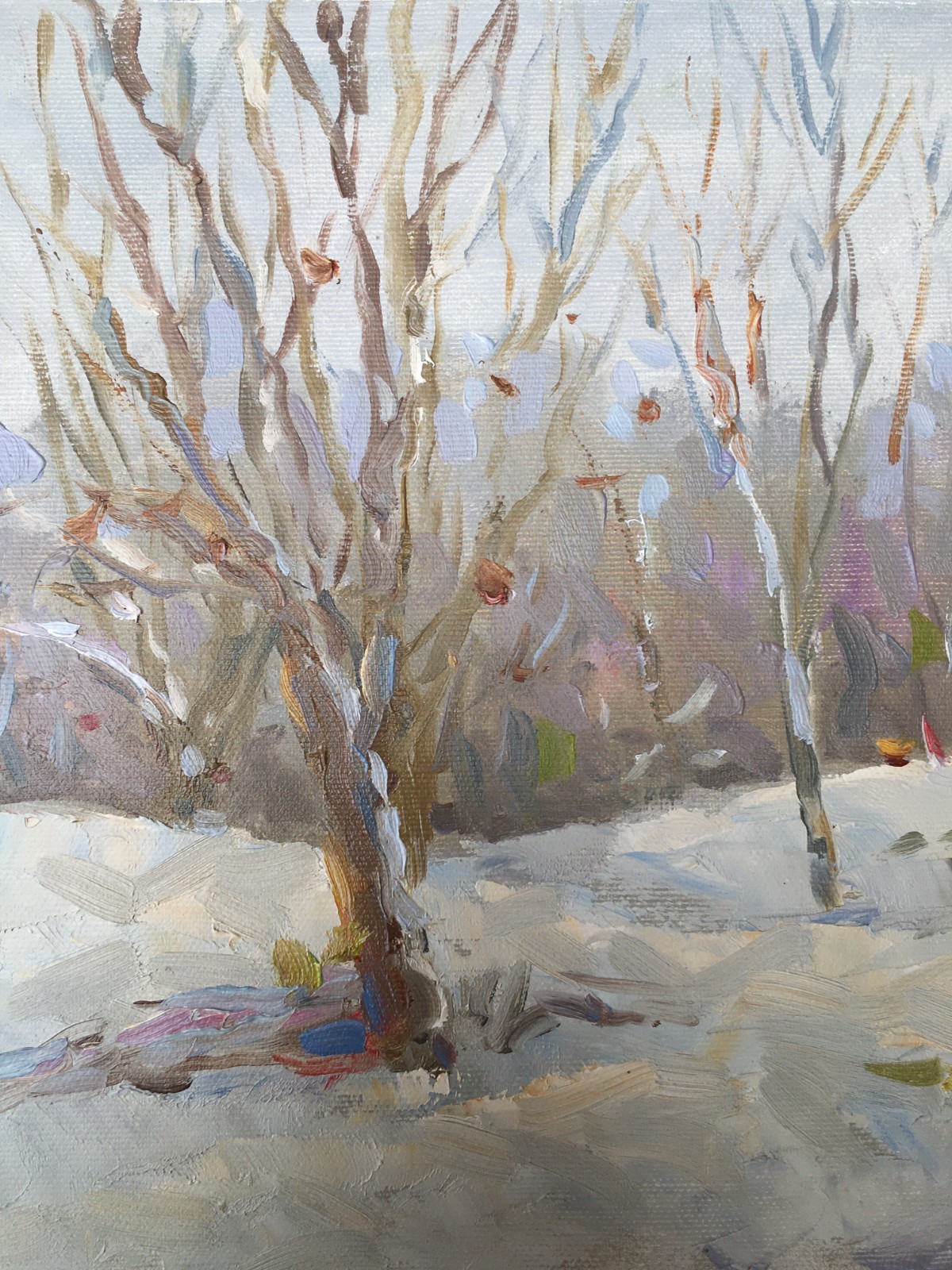 Oil painting Winter Ukrainian painter canvas Unframed original Decor landscape