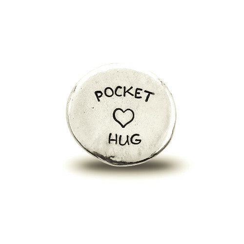 Pocket Hug Hand-Stamped Pewter Coin Long Distance Hug with Card and Poem