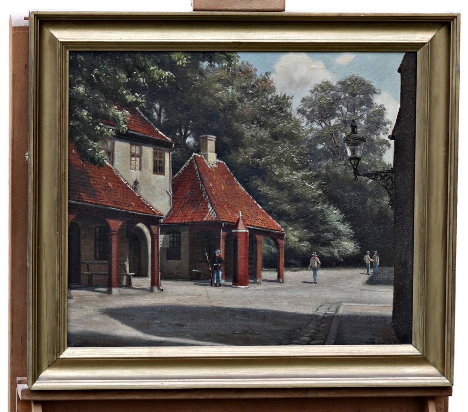 KAI JEPPE DREWS (1884-1964) – scene with people in front of the park, Denmark
