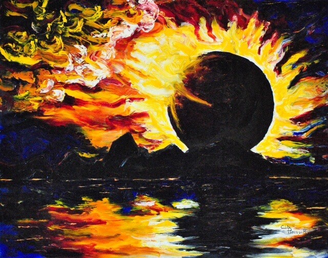 SALE Grand Teton,oil/painting/original/landscape/eclipse/gift,mountain,artwork