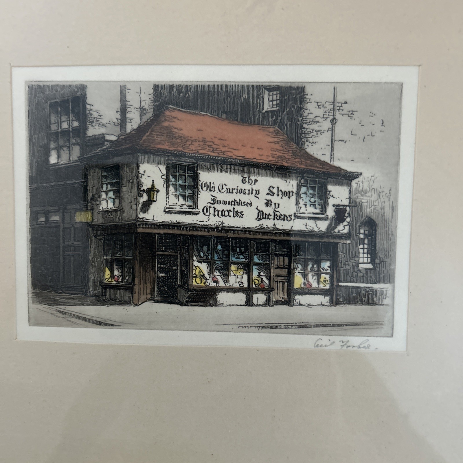 CHARLES DICKENS’ » THE OLD CURIOSITY SHOP» ETCHING BY CECIL FORBES, SIGNED