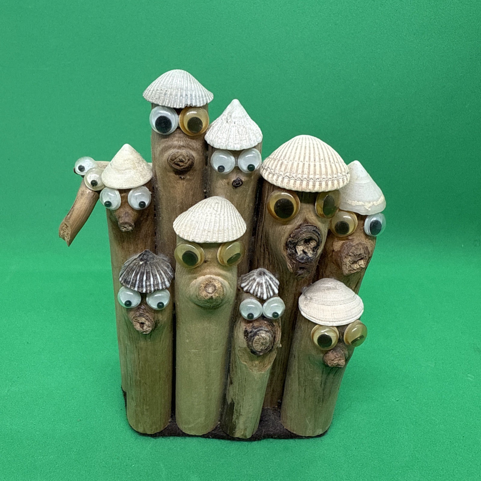 Vtg Choske Driftwood Seashells Beach 9 Faces decor