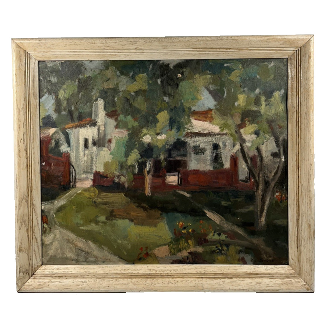 MID CENTURY MODERN MCM HOME & GARDEN ABSTRACT LANDSCAPE VINTAGE PAINTING