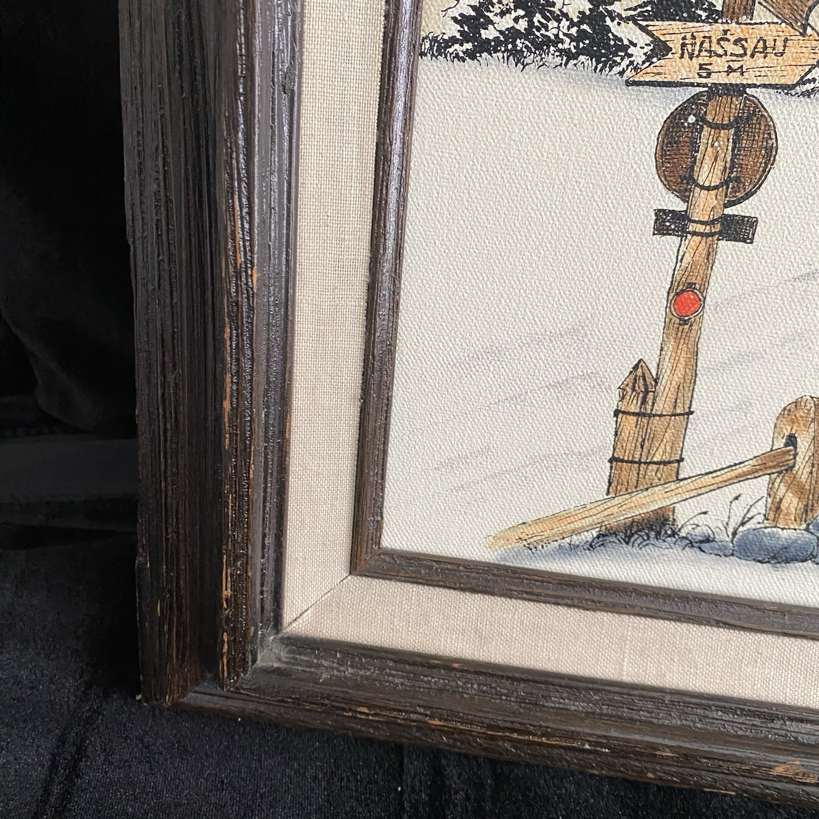 Vintage Winter Barn Farmhouse Canvas Print Framed Snow Scene Rustic Wall Art
