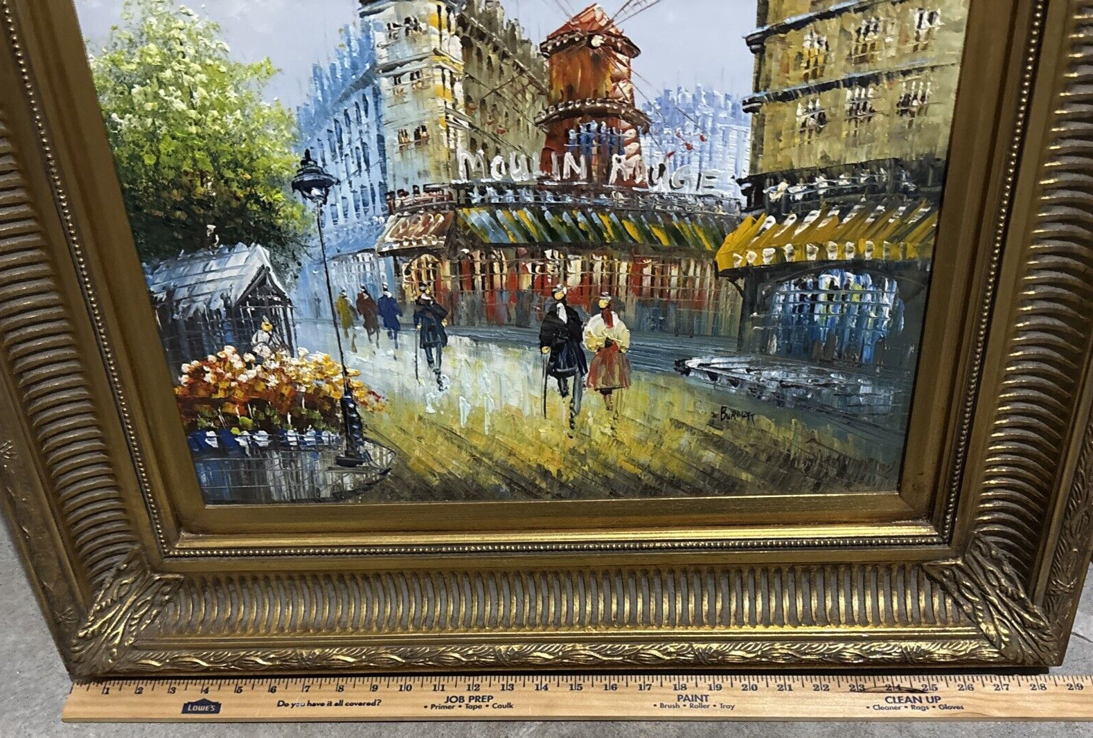 Caroline Burnett (1877-1950) Fine Art Oil Painting Moulin Rouge Paris 20×16