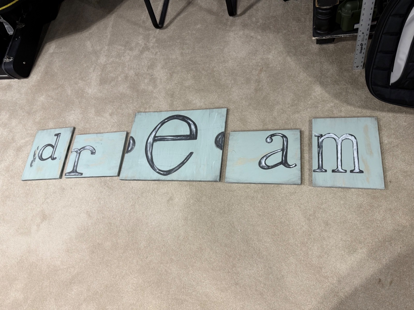 Custom Artwork. Painting on Wood. «Dream» Abstract w/ Distressed features