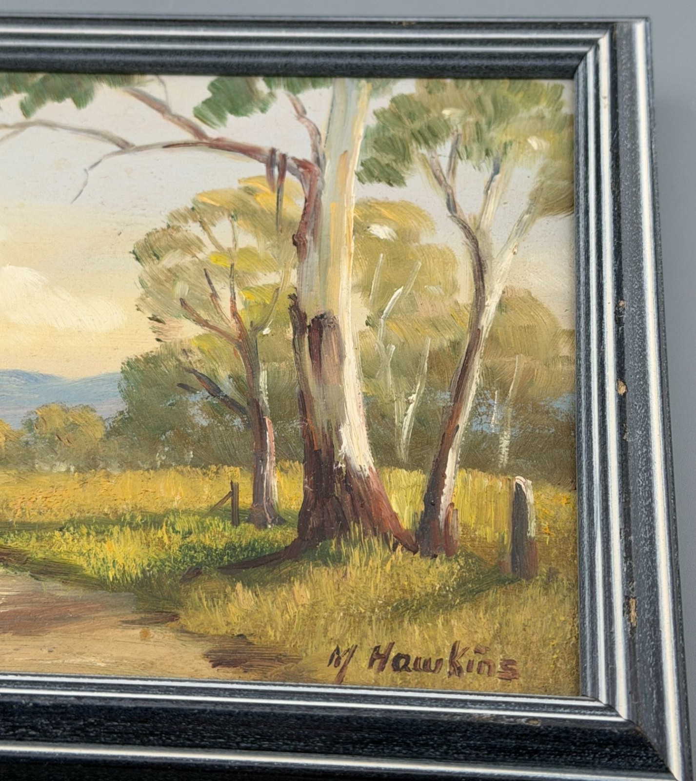 Vintage Landscape Paintings Signed Australian Cattle Countryside1984 Framed