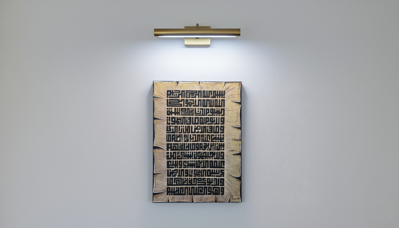 Original Ayat Al-Kursi Arabic Calligraphy Painting, Modern Abstract Islamic Art