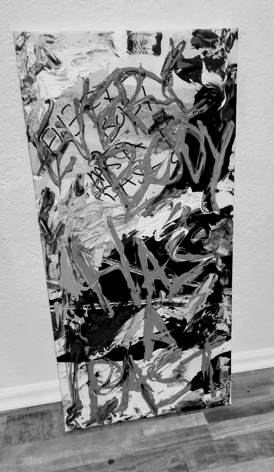 Everybody, Trey Coppland. Abstract Acrylic24+36 inches, painting Signed OOAK