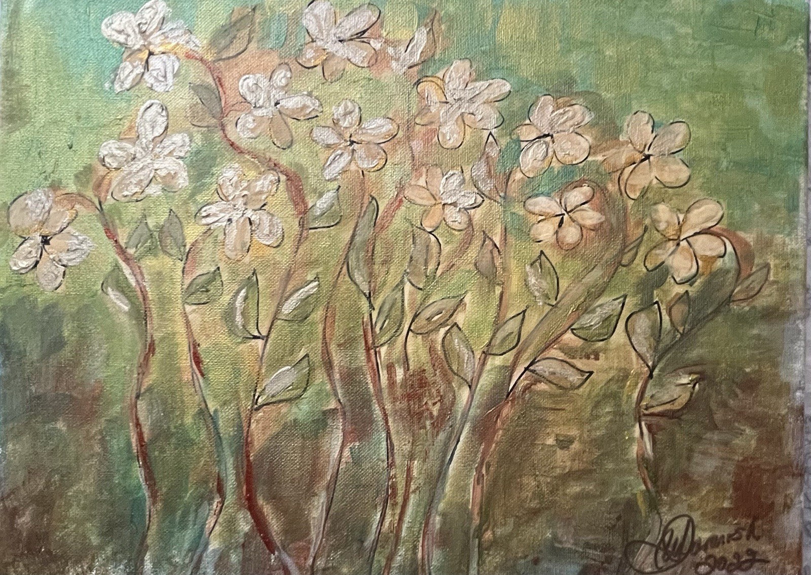 Modern Flower Theme art paintings original hand painted And Signed By Artist