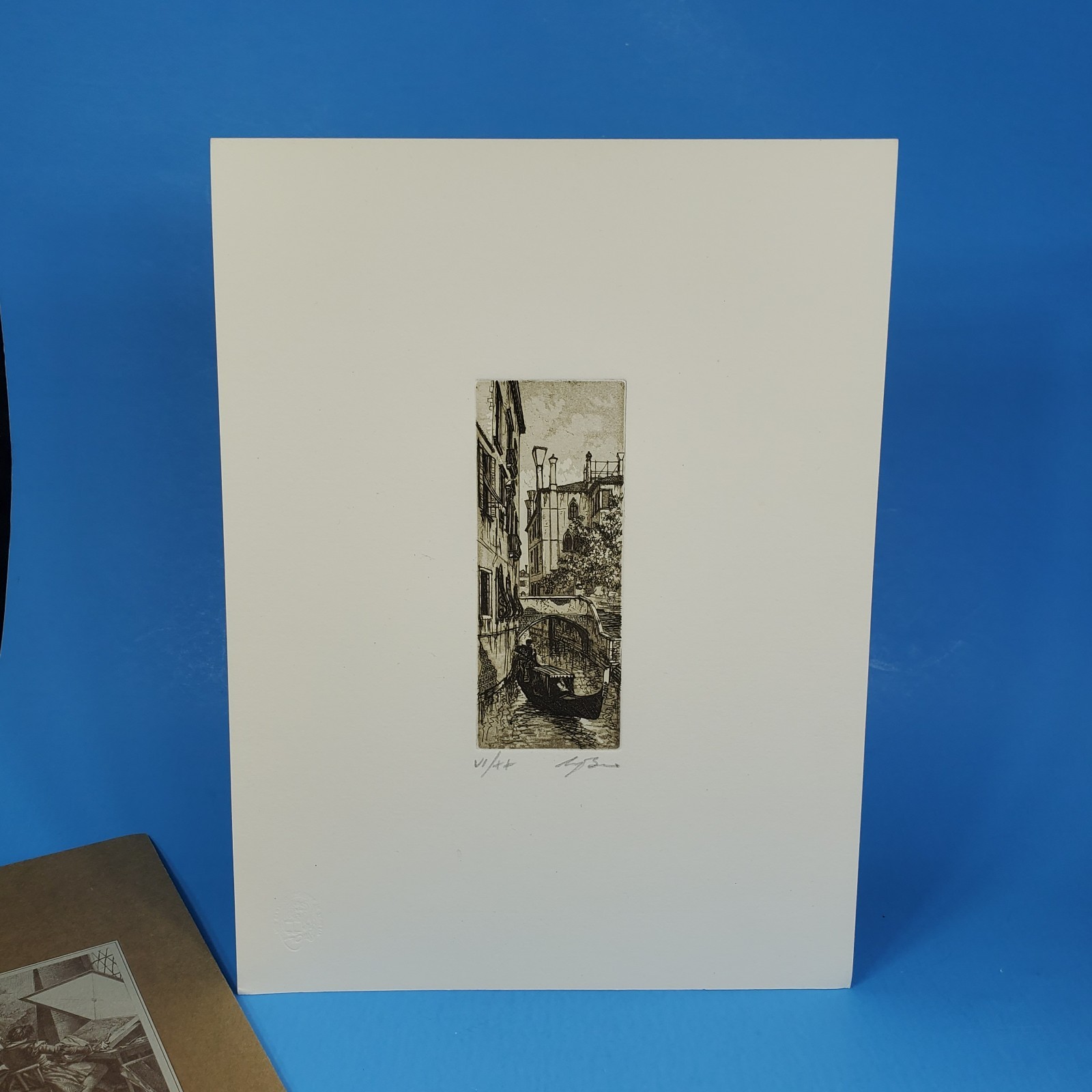 Ugo Baracco Original Etching Aquatint Pencil Signed # 6/20 Canal Venice Italy