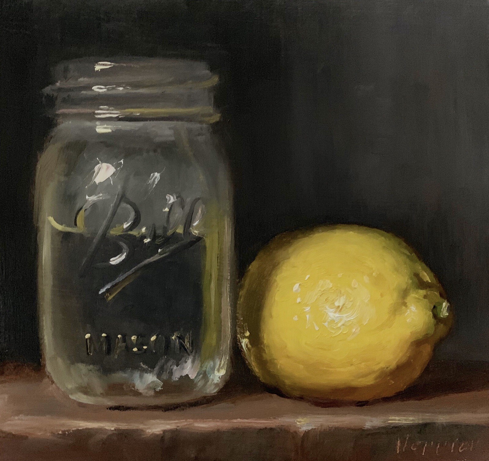 “Lemon & Water” NOAH VERRIER Still life painting, Oil painting, Signed art print