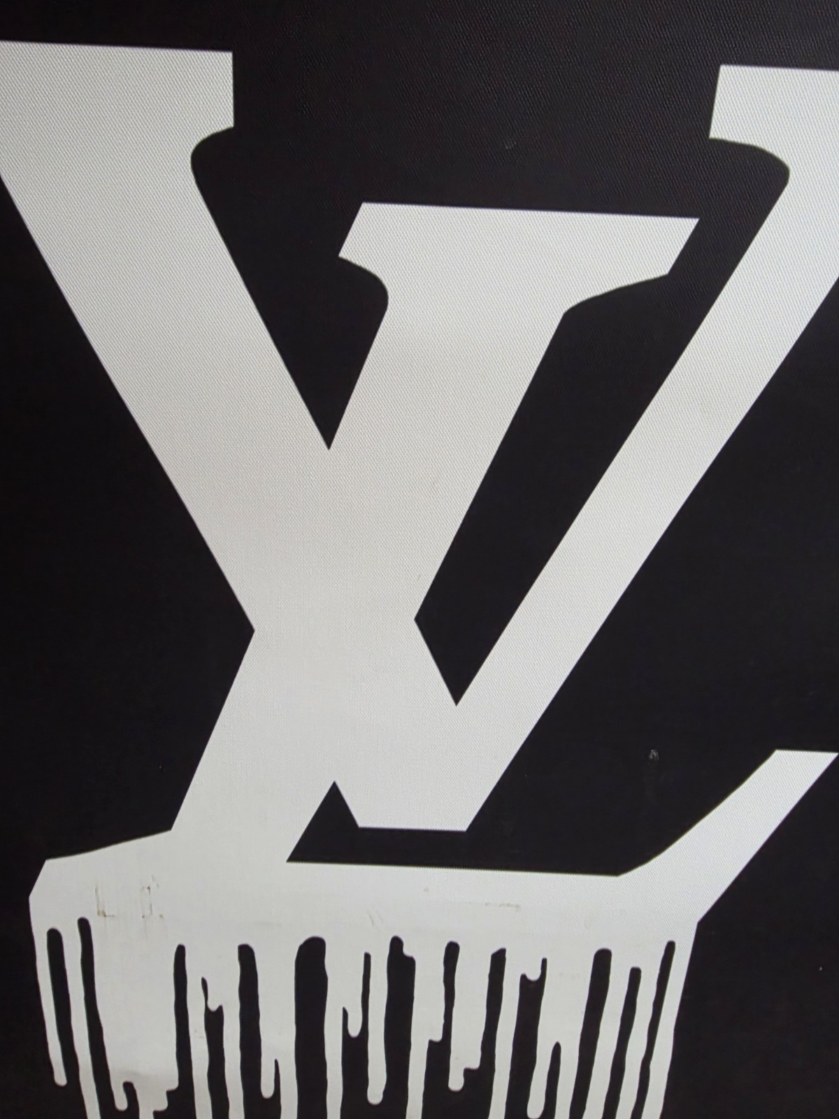 LOUIS VUITTON MONOGRAM LV LOGO DRIPPING CANVAS ART FAIRCHILD PARIS 36″x24″ FRAME