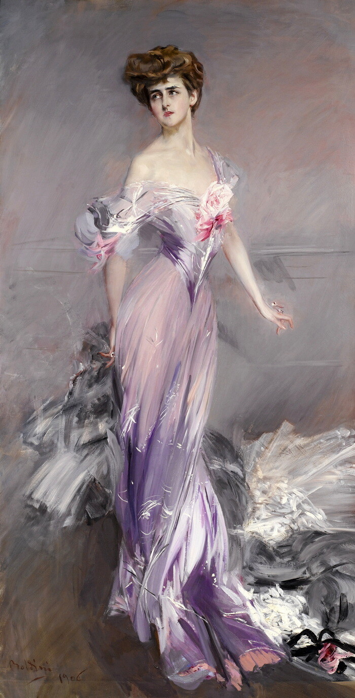 Art Giclee Printed Oil Painting Boldini of mrs howard johnston Home Decor Canvas