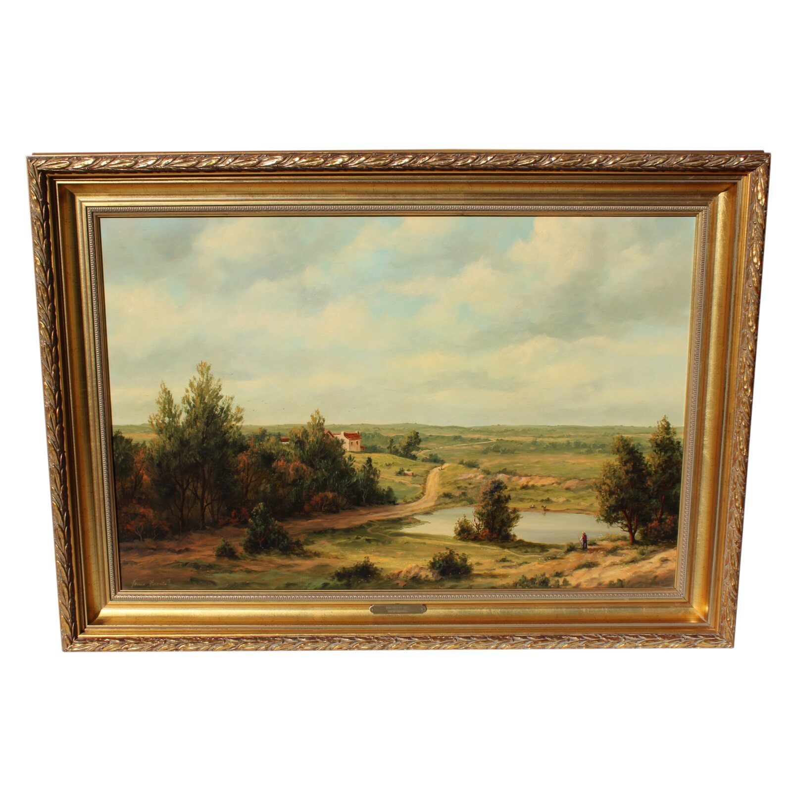 HEINIE HARTWIG LANDSCAPE OIL PAINTING LISTED CALIFORNIA ARTIST FRAMED LARGE SIZE